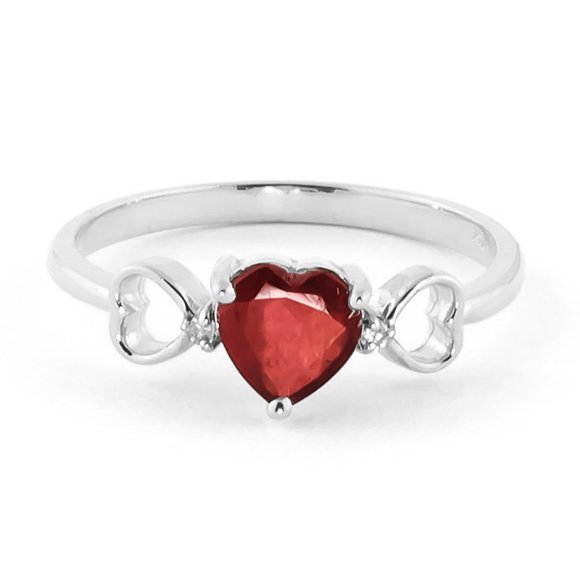 Galaxy Gold Products Jewelry - 14K. SOLID GOLD RING WITH NATURAL DIAMONDS & RUBY